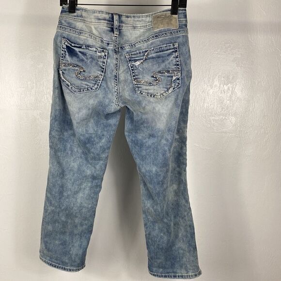 Silver Jeans Low Rise Berkeley Indigo Wash Capri size W28 L22 - Picture 4 of 11